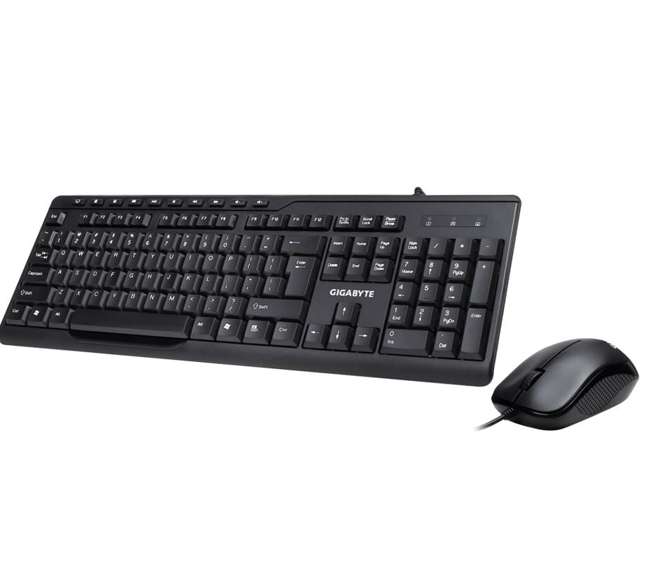 Gigabyte KM6300 USB Wired Keyboard & Mouse Combo multimedia controls 1000dpi Adjustable Portable